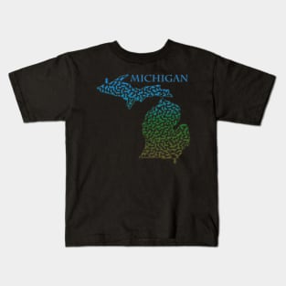 Michigan State Outline Maze & Labyrinth Kids T-Shirt